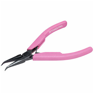 Alicates de Punta Fina Curvada, Antiestáticos, de Acero Inoxidable, con Mango de Plástico, 130 mm, Punta Fina, Ligeros, Herramienta para Joyería - Product Image 6