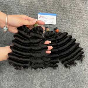 Produit en gros 2026 Extensions de cheveux humains vietnamiens vierges bouclés en vrac, ondulation profonde à la vapeur, cuticules intactes, cheveux naturels en vrac - Product Image 2