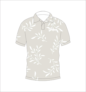 Polo Botánico Beige Personalizado, Transpirable, Ligero, Ropa Deportiva para Golf, Manga Corta, Sublimación, Prenda Casual - Product Image 1