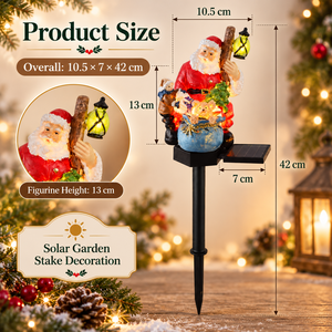 Decorazioni Natalizie da Giardino all'Ingrosso: Statua di Babbo Natale in Resina con Luci Solari per Esterni - Product Image 2