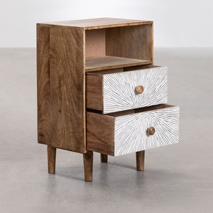 Vandana Nova Vista Pack de 2 mesitas de noche rectangulares de 35x30 cm en madera de mango Kaobany - Product Image 3