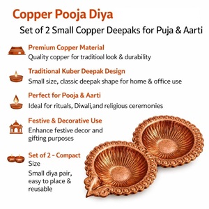 Lámparas de Aceite Ligeras (Deepam) para Puja, Aarti, Decoración Diwali, Colección Elegante para el Hogar, Templo u Oficina - Product Image 4