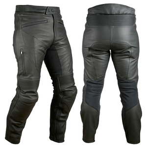 Pantalon Moto Homme en Cuir PU Noir Coupe Droite Respirant Taille Mi-Haute Style Automne Robuste - Product Image 3