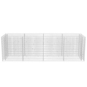 Grand lit de jardin surélevé en gabion en acier galvanisé argenté - Product Image 4