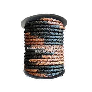 Venta al por mayor estilo gitano DIY proyecto personalizable joyería hallazgos cielo azul-rojo Bolo Cordón de cuero trenzado cielo azul-rojo componentes - Product Image 5