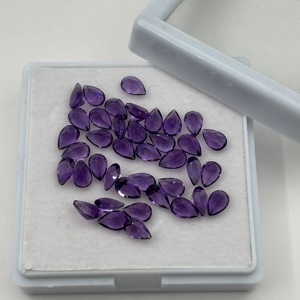 Ametista Africana Natural Pulida, Corte Pera, Color Morado Intenso, 6x4 mm, Grado AA, Gema Suelta Premium - Product Image 4