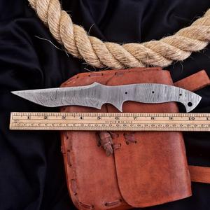 Lame de couteau Skinner en acier Damas de 11 pouces, vierge, pour la fabrication de couteaux personnalisés, en acier à haute teneur en carbone forgé à la main, lame non finie - Product Image 5