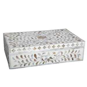Boîte à bijoux artisanale en os incrusté, boîte de rangement en os faite à la main, boîte cadeau décorative en os - Product Image 4