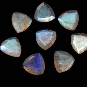 Natural Blue Fire Labradorite Gemstone Trillion Flat Back Cabochon Faceted Cut Loose Stone Jewelry Making Like Rings Bracelet - Product Image 4