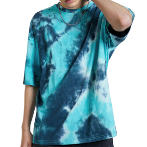 T-shirt en coton 100% pour homme, tie-dye, blanc, brodé, coton de haute qualité, polyester, impression de logo personnalisée en quantité, t-shirts pour homme - Product Image 1