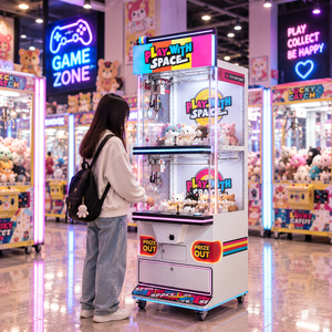 Machine d'arcade attrape-cadeaux colorée pour chiens, à monnayeur, pour attraper des jouets et des figurines, avec fonction de récompense - Product Image 2