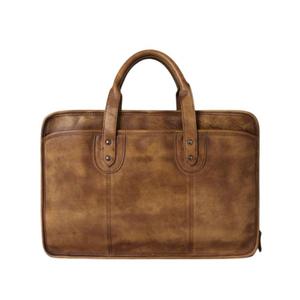 Bolsos y estuches para portátiles de cuero genuino, resistentes al agua, fáciles de transportar, con impresión de logotipo personalizado, diseño moderno, bolsos de oficina. - Product Image 5