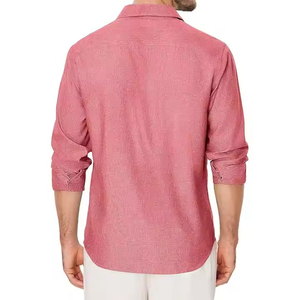 Chemises habillées pour hommes entièrement personnalisées, respirantes, infroissables, en polyester/coton de haute qualité, à col montant et fermeture à bouton unique - Product Image 6