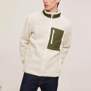 Warm <b>Men</b> <b>Winter</b> Full Zip Soft Sherpa <b>Wool</b> Jacket Outdoor Fashion <b>Coat</b> <b>Men</b> Custom Design Patchwork Camouflage - Product Image 6