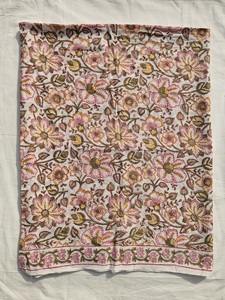 Handmade Block Printed <b>Sarong</b> For Woman Make These Scarves With 100% Natural Organic Colors Floral Hand Block Print Cotton - Product Image 4