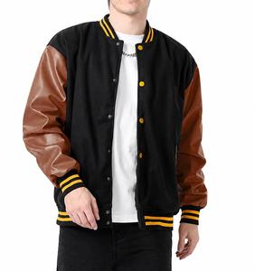 Unisex Polyester/Cotton Varsity Jacket Windproof Embroidered Letter Casual Autumn <b>Turn</b>-down Collar <b>Button</b> Front Regular Fit - Product Image 2