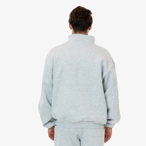 Sweat-shirt à demi-zip en polaire pour homme, de bonne qualité, avec broderie personnalisée, fermeture éclair, coton et polyester, manches longues, avec capuche. - Product Image 3