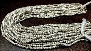 Natural <b>Silver</b> Pyrite Rondelle Faceted <b>Beads</b> 3-4mm Top Quality Gemstone <b>Beads</b> Strand 13 inch Long - Product Image 4