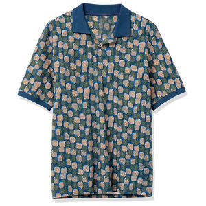 Camiseta de punto transpirable para hombre, sublimación, con logo personalizado, estilo urbano de verano, manga corta, con botones, venta al por mayor - Product Image 1