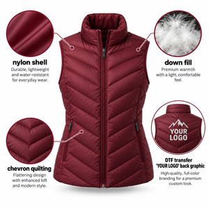 <b>Women's</b> Ultra Light <b>Down</b> Alternative Puffer <b>Vest</b> Water Resistant Warm Layered Clothing Bulk Wholesale Supply premium quality - Product Image 6