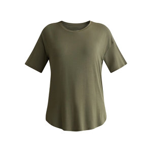 Olive Color Summer Season Plus Size Premium Women's T-Shirts Latest Design Solid Color O-Neck Slim Fit Casual 100% Cotton - Product Image 1