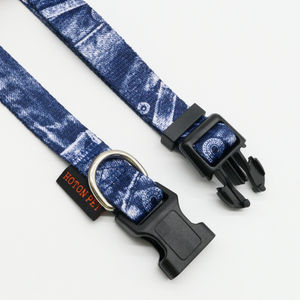 Collier de chien en denim bleu Harnais pour animaux de compagnie personnalisé en polyester durable et en plastique - Product Image 6