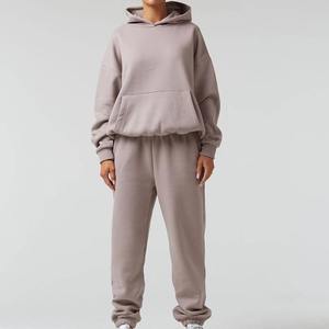 Ensembles d'été personnalisés OEM pour femmes, ensemble deux pièces oversize décontracté, finition délavée pour les labels streetwear américains - Product Image 1
