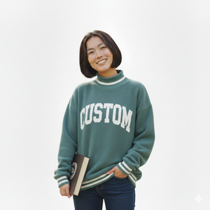 เสื้อสเวตเตอร์ไหมพรมคอเต่าทรงโอเวอร์ไซส์สำหรับผู้หญิง พิมพ์ลายตัวอักษรตามสั่ง สวมใส่สบายๆ ในฤดูใบไม้ร่วง - Product Image 4