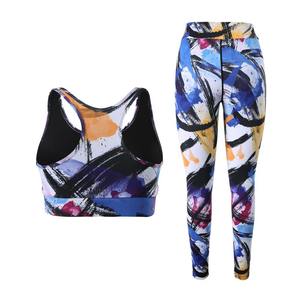 Women's Custom Sublimation Activewear <b>Set</b> Sports Bra and High Waist Leggings Yoga <b>Set</b> - Product Image 3