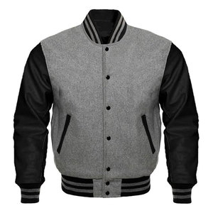 Manufacturer Custom Logo <b>Leather</b> Varsity Baseball <b>Jacket</b> for <b>Men</b> Winter Bomber <b>Leather</b> Varsity <b>Jacket</b> at Wholesale Price - Product Image 5