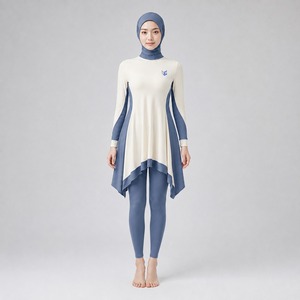 Modest Burkini Set for Women Full Coverage Long Sleeve Swimwear Quick Dry Beach Pool Bathing <b>Suit</b> Modest Burkini Set - Product Image 1
