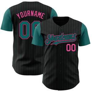 Maillot de baseball respirant bicolore 100 % polyester à manches courtes avec logo imprimé sur le devant, sublimation OEM pour l'été et toutes les saisons - Product Image 5