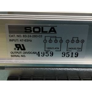 แหล่งจ่ายไฟ Sola 83-24-260-03, S2, 24VDC - อุปกรณ์และอะไหล่เซมิคอนดักเตอร์ระดับโลกที่เชื่อถือได้ - Product Image 1