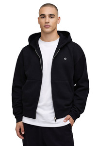 เสื้อฮู้ดดี้ผู้ชายผ้าฝ้ายพรีเมียมแบบซิป ทรงโอเวอร์ไซส์ สไตล์สตรีทแวร์ หนานุ่ม ผลิตเสื้อผ้าจำนวนมาก - Product Image 5