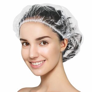 200-Pack in plastica impermeabile da bagno cappelli elastici usa e getta da doccia per il trattamento dei capelli da salone Spa per uso domestico - Product Image 1