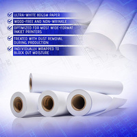 Rollo de Papel para Plotter de Dibujo de Inyección de Tinta Azul y Blanco de 70g 80g 24 Pulgadas 36 Pulgadas / Papel Bond para Ingeniería