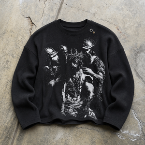 2026 En gros Sweat à capuche vintage Angel Fleece texturé à manches longues, tricot gaufré, style vieilli, coupe classique, streetwear décontracté - Product Image 6