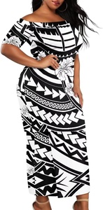 Robe Puletasi Polynésienne Traditionnelle, Imprimé Samoan Personnalisé, Robes Sirène Moulantes Puletasi pour Femmes - Product Image 2