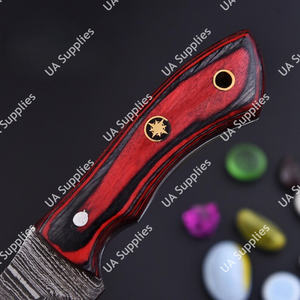 Couteau de chasse, de pêche et de camping à lame fixe en acier Damas, fabrication sur mesure, vente chaude, DIY, OBM, ODM, manche en résine époxy - Product Image 3