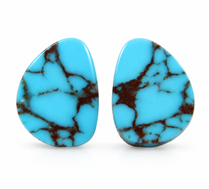 Turquesa Natural Sleeping Beauty Arizona, Par de Gemas Sueltas con Corte Elegante para Joyería - Product Image 1