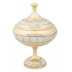 Incensario de Latón Dorado de Lujo, Artículos Religiosos de Regalo, Incensario con Incrustaciones de Madreperla - Product Image 6