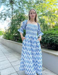 Pure Cotton Long <b>Maxi</b> <b>Dress</b> Indian Block Print Colourful Summer Elegant Comfy Daywear Square Collar Floral Print <b>Maxi</b> <b>Dress</b> - Product Image 4