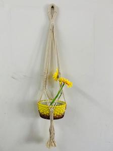Porte-plante en macramé avec panier tissé, style bohème, pour plantes suspendues d'intérieur, décoration de salon et de maison - Product Image 6