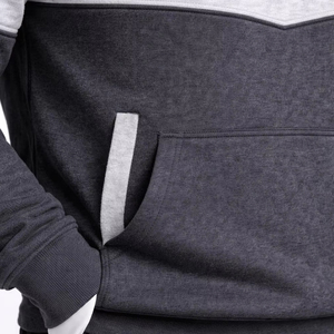 Pull à capuche d'hiver en polaire 100% coton respirant, coupe ample, manches longues, épais, pour homme, avec logo personnalisé contrastant et poche rayée - Product Image 4