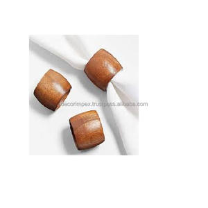 Décoration de table de fête de mariage porte-anneau de serviette en bois de style américain moderne conception de macramé personnalisée - Product Image 5