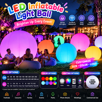 Boule lumineuse gonflable LED pour décoration de fête en plein air, grande boule lumineuse avec lumières RGB pour festivals, mariages, événements et fêtes au bord de la piscine