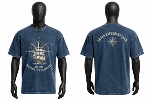 เสื้อยืดคอตตอนซักพิเศษสำหรับผู้ชาย สไตล์วินเทจ ทรงโอเวอร์ไซส์ สตรีทแวร์ เนื้อผ้านุ่ม สวมใส่สบาย แฟชั่นลำลอง ขายส่งจากโรงงาน - Product Image 2