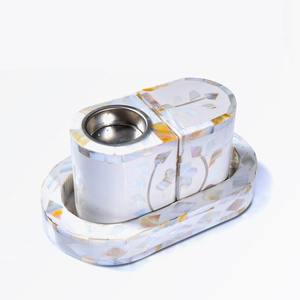 Elegante Quemador de Incienso con Incrustaciones de Hueso y Madreperla para Decoración del Hogar - Product Image 1
