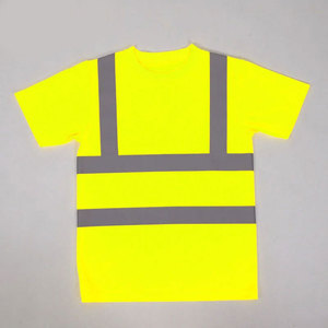 Outdoor Safety <b>Work</b> Shirt Fluorescent High Visibility Breathable Reflective Vest T-Shirt Quick Dry <b>Waterproof</b> Nylon/Polyester - Product Image 2