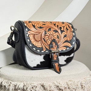 Bolsos de hombro de cuero mecanizados a mano para mujer, bolsos de diseñador de cuero de vaca genuino de lujo, bolso cruzado de alta calidad para mujer - Product Image 4